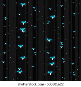 Abstract glowing mushrooms seamless pattern. Background fungal vector illustration.