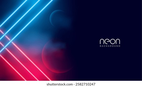 abstract glowing neon beam background in cosmic concept vector