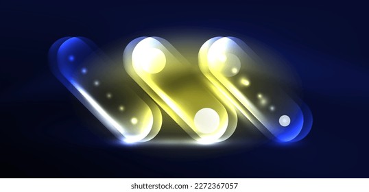 Abstract glowing neon light techno circles background