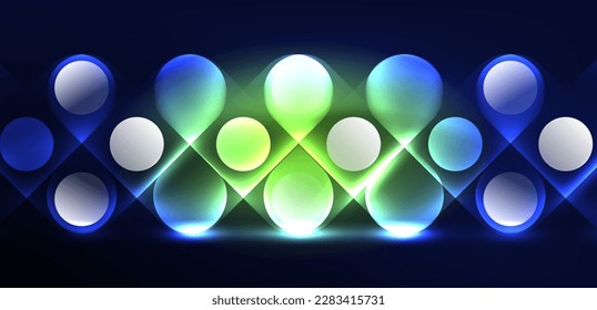 Resumen de la luz de neón brillante fondo de los círculos tecno