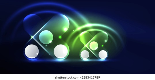 Abstrakter, leuchtender Neon-Techno-Hintergrund