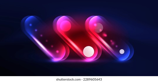 Abstract glowing neon light techno circles background
