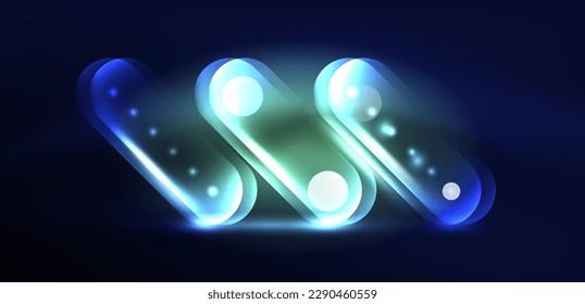 Abstract glowing neon light techno circles background