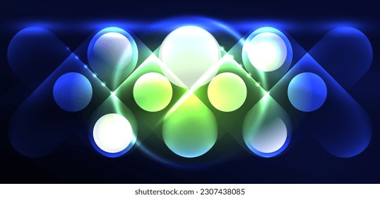 Resumen de la luz de neón brillante fondo de los círculos tecno
