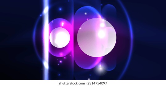 Resumen de la luz de neón brillante fondo de los círculos tecno