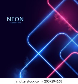 Abstract glowing neon lights background vector.