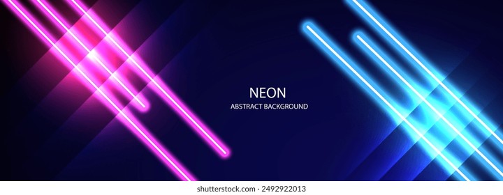 Abstract glowing neon lights background vector.