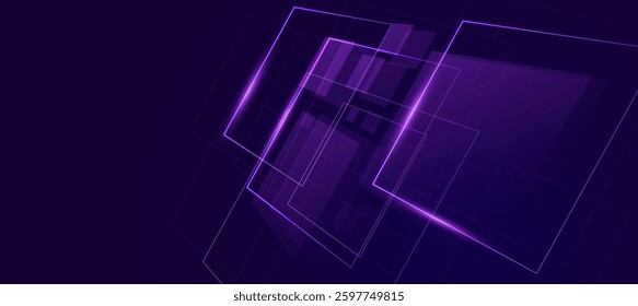 Abstract glowing neon lines technology, Futuristic digital neon motion  background vector for presentation products or website background EPS 10