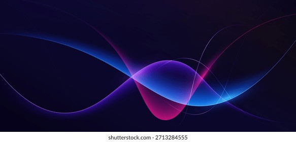 Abstract Glowing Neon Wave and Flowing Gradient Multicolored