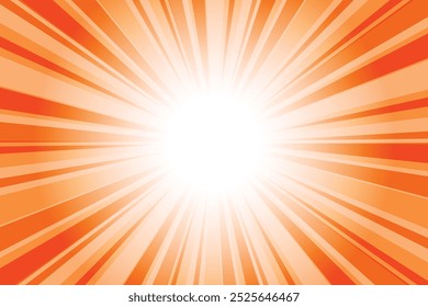 Abstract glowing orange sunburst background. Willpower orange glow effect sunburst background for presentation, banner, poster, flyer, sales. Modern pop art poster for summer and spring.