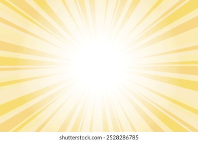 Abstract glowing orange sunburst background. Buff orange glow effect sunburst background for presentation, banner, poster, flyer, sales. Modern pop art poster for summer and spring.