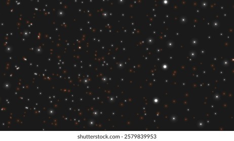 Abstract glowing orange and white dots particles glitter vintage lights on background. Bokeh and blur background.
