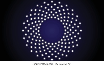 Antecedentes Abstractas de anillo de partículas brillantes para IA, Tecnología y visualización de datos