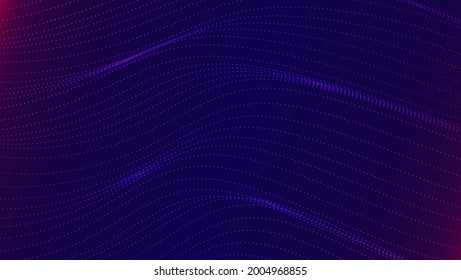 Abstract Glowing Particles Design In Purple Background