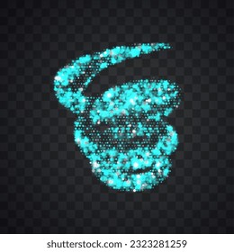 Abstract glowing particles. Illustration isolated on transparent background. Graphic concept for your design