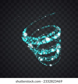 Abstract glowing particles. Illustration isolated on transparent background. Graphic concept for your design