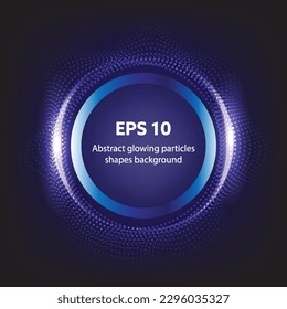 Abstract glowing particles shapes background