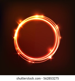 Abstract glowing pink background with circles, stock vector
