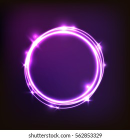 Abstract glowing pink background with circles, stock vector