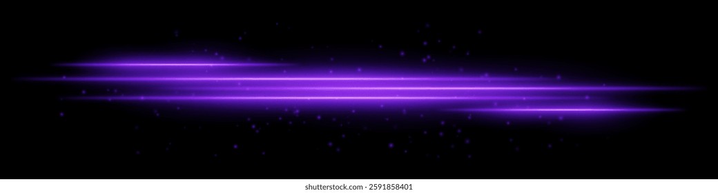 Abstract glowing pink light streaks on a dark background. Multiple parallel neon beams with radiant flare, motion blur, and scattered particles create a futuristic and dynamic energy effect