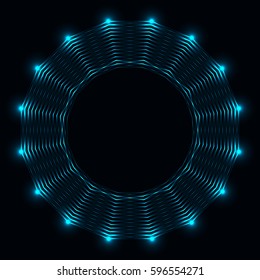 Abstract glowing polygon.Pattern(blue)