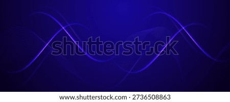 Abstract glowing purple and blue sine waves on dark background