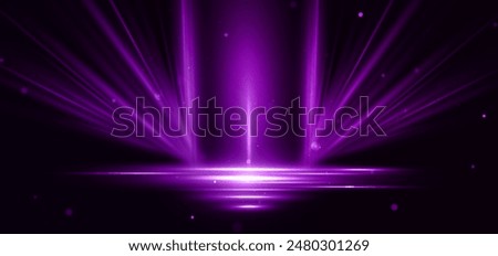 Abstract glowing purple diagonal lighting lines on dark  background with lighting effect and sparkle with copy space for text. Luxury design style. Vector illustration