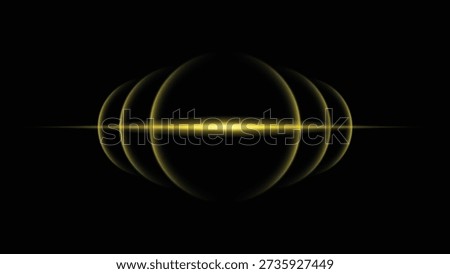 Abstract, glowing, radiant light expanding spheres on a dark backdrop. modern visual effect technology background. elegant and futuristic visual.