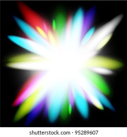 Abstract glowing rainbow flower background