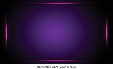 Abstract glowing rectangular frame with illuminated edges on a gradient backdrop. Ideal for tech, neon, digital, party, club, and modern design projects.
