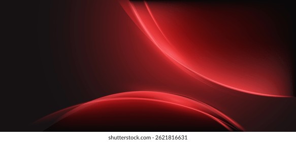 Abstract glowing red curve on black background