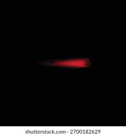 Listra de luz vermelha brilhante abstrata se movendo em um plano de fundo preto escuro