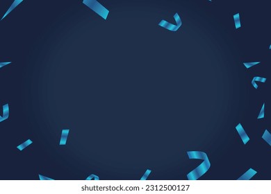 Abstract  glowing ribbon overlapping on dark blue background. Template premium award design. Vector illustration.