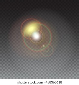 Abstract glowing ring with luminous swirling on transparent background. The energy lightning with light circles light effect.