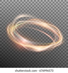 Abstract glowing ring on transparent backfround. Light effect fire circle. And also includes EPS 10 vector