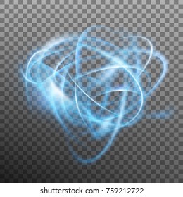 Abstract glowing ring on transparent backfround. Light effect blue circle. And also includes EPS 10 vector