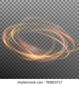 Abstract glowing ring on transparent backfround. Light effect fire circle. And also includes EPS 10 vector