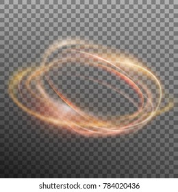 Abstract glowing ring on transparent backfround. Light effect fire circle. And also includes EPS 10 vector