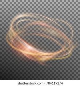 Abstract glowing ring on transparent backfround. Light effect fire circle. And also includes EPS 10 vector