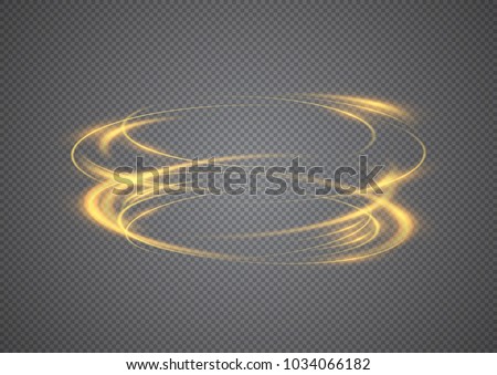Abstract glowing rings. Colored neon circles. A bright trace from the blazing rays of swirling in a fast motion in a spiral. Slow shutter speed effect. Transparent light vector illustration