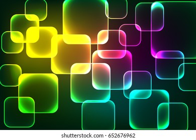 abstract glowing shapes on a colorful background