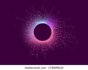 Resumen del espacio brillante o fondo de ciencia de partículas con espacio de copia. Vector Eps10.