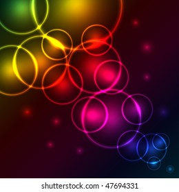 Abstract glowing spectrum bubbles background with copy space. EPS10 file.