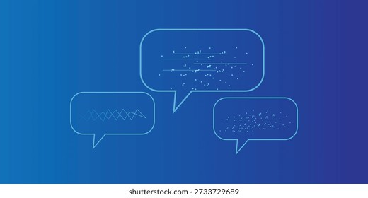 El contorno Abstractas de la burbuja del discurso que brilla intensamente ilumina un fondo digital oscuro con los Vectores chispeantes de las Ilustraciones de energía