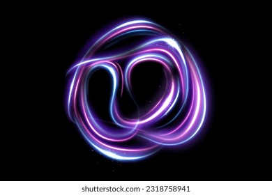 Abstract Glowing Spiral Effect on Dark Background, Vector Illustration