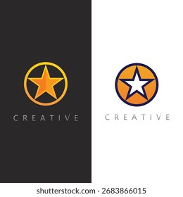 Abstrakter leuchtender Stern-Logo-Vektor und minimalistisches kreatives Symbol-Symbol für Business-Branding