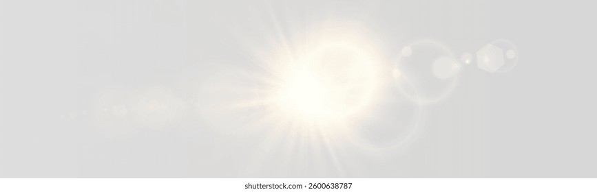 Abstract glowing starburst light with golden rays on dark purple background, creating a soft, radiant, and dynamic effect. Perfect for designs, backdrops, or visual themes.	
