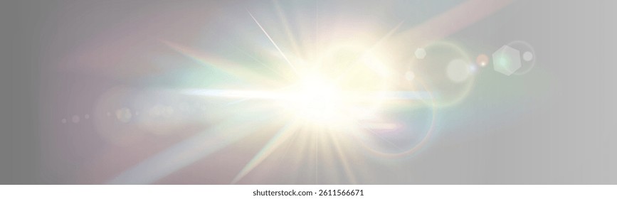 Abstract glowing starburst light with golden rays on dark purple background, creating a soft, radiant, and dynamic effect. Perfect for designs, backdrops, or visual themes.
