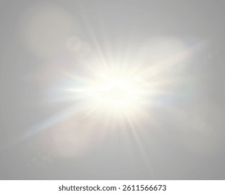 Abstract glowing starburst light with golden rays on dark purple background, creating a soft, radiant, and dynamic effect. Perfect for designs, backdrops, or visual themes.