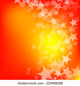 Abstract glowing stars colorful background with copy space